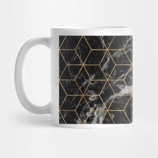 Golden deco black marble geo Mug